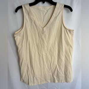 Sleeveless top size M polyester & cotton ivory color